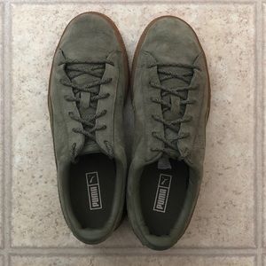 Army Green Puma Suede Baskets